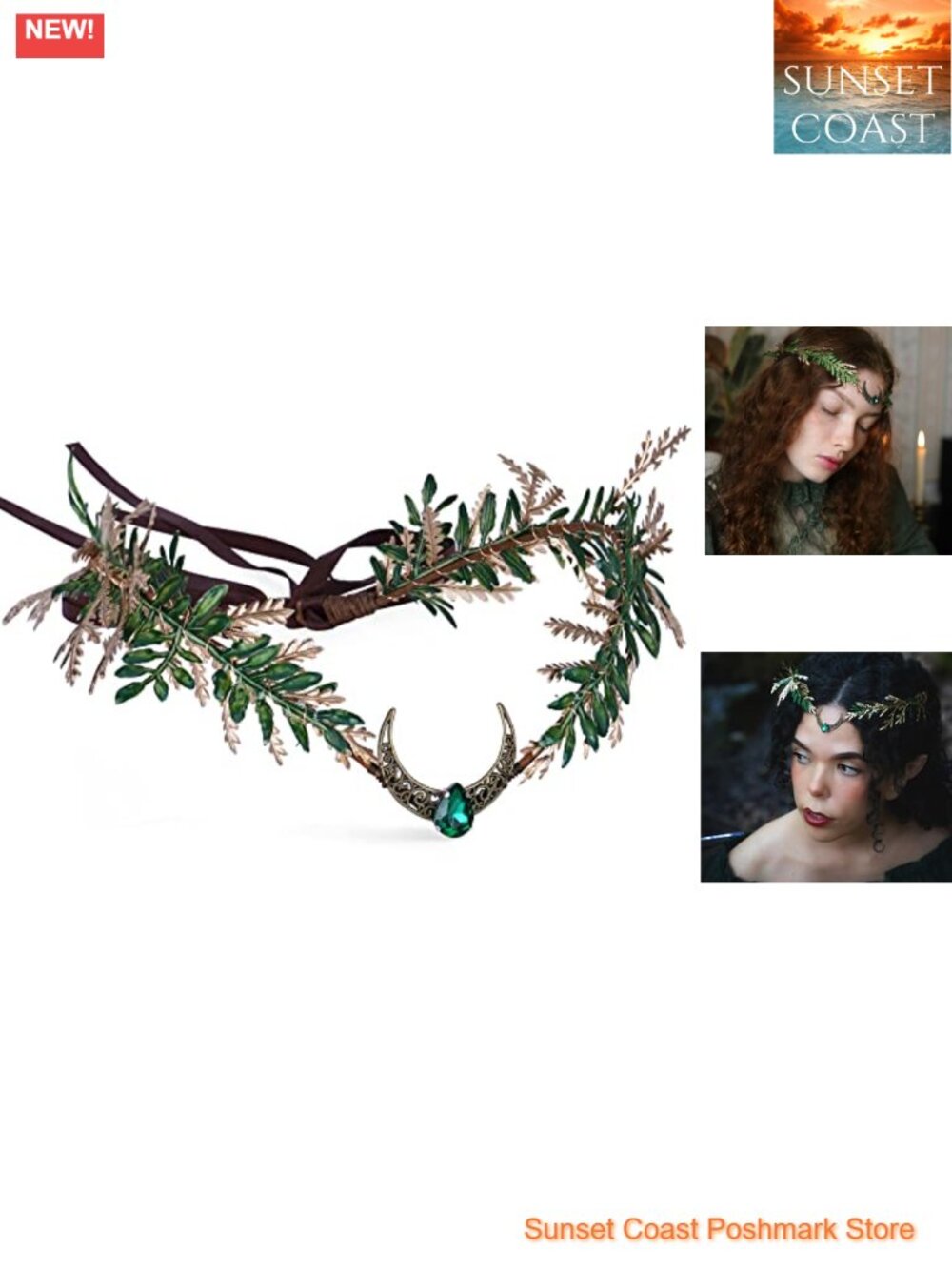Moon Flower Fairy Crown Woodland Floral Headband Renfaire